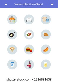 Vector collection of Food elements. Design elements for mobile and web applications.