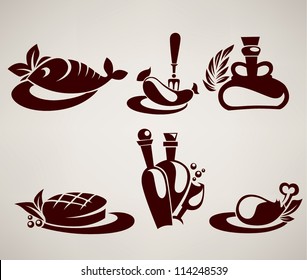 vector collection of food silhouettes