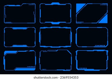 Vector collection frame technology cyberpunk design element.