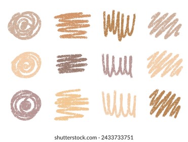 Vector collection of freehand brush strokes. Brush, marker, pencil, various geometric shapes.