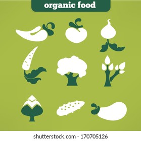 vector collection of fresh farm vegetables images in flat infographic style