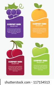 vector collection of fresh fruits and berries stickers and labels