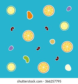Vector collection of fresh healthy fruits and vegetables
