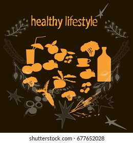 Vector collection of fresh healthy vegetables made in a hand-drawn style. Element for the design of a healthy lifestyle or diet