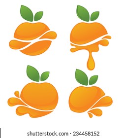vector collection of fresh stylized fruits  stickers and emblems