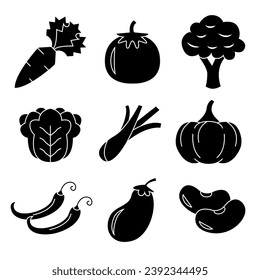 Vector collection of fresh vegetables