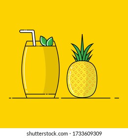 Vector Collection Of Fruit Juice Line Art