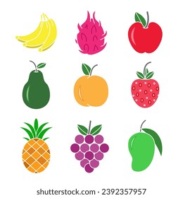 Vector collection of fruit objects