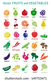 vector collection: fruits and vegetble icons