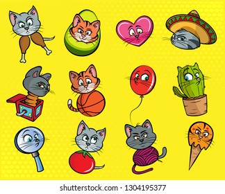 vector collection of funny cat illustrations