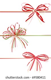 Vector collection gift bows of red color