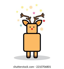 Vektorgrafik von Geschenkhirschen zur Dekoration in der traditionellen Weihnachts- und Neujahrssaison