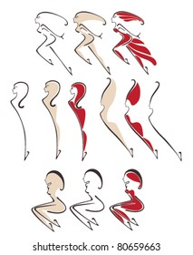 vector collection of girls bodies