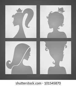 vector collection of girls stylized avatars