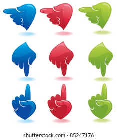 vector collection of glossy hands