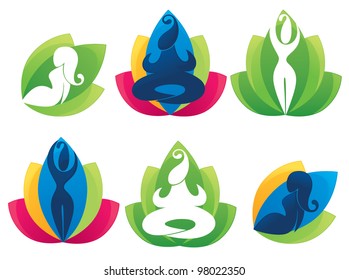 vector collection of glossy spa symbols