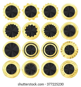 Vector Collection of gold labels with black insert for text
