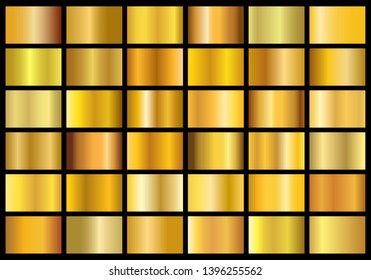 vector collection golden metall gradients