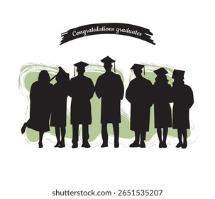 vector collection of graduation student silhouette