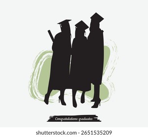 vector collection of graduation student silhouette