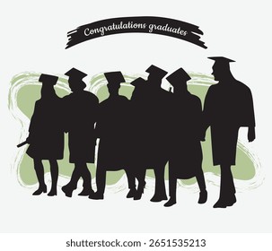 vector collection of graduation student silhouette