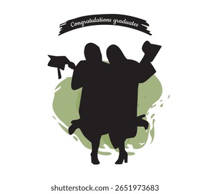 vector collection of graduation student silhouette