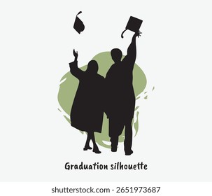 vector collection of graduation student silhouette