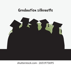 vector collection of graduation student silhouette