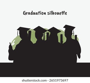 vector collection of graduation student silhouette
