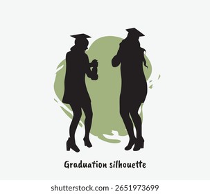 vector collection of graduation student silhouette