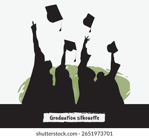 vector collection of graduation student silhouette