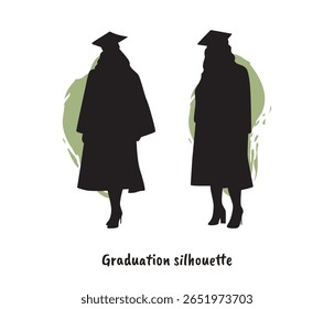 vector collection of graduation student silhouette