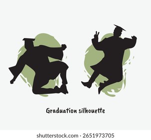 vector collection of graduation student silhouette