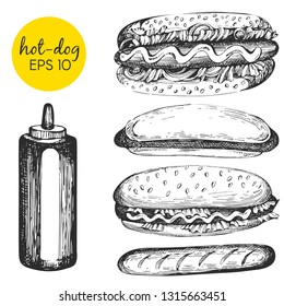 Vector collection with graphic hot dog