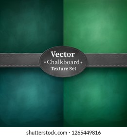 Vector collection of green colored school chalkboard backgrounds.