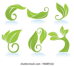 vector collection of green leaf's images