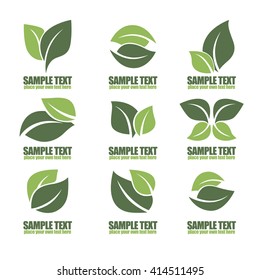 vector collection of green leaves images for your logo