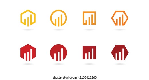 Vector collection of growing successful business company logo signs. investment, finance, marketing, sales and growth symbol icon. Premium vector
