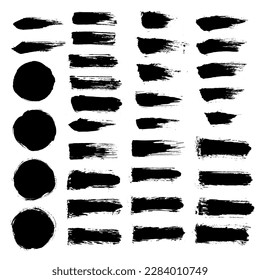 Vector collection grunge paint brush stroke