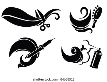 vector collection of hairdresser equipment