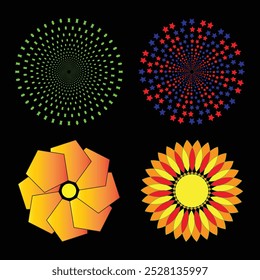 Vektorgrafik-Rastereffekt-Design und Retro-Kreis-Design-Muster für Ihre Design-Idee