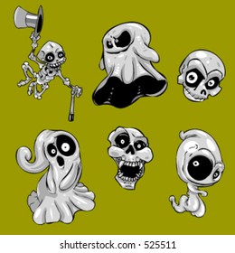 vector collection of halloween ghosts and skeletons. This is Part II, of my Ghosts collection.