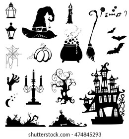  vector collection of halloween silhouettes