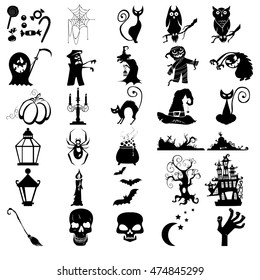  vector collection of halloween silhouettes