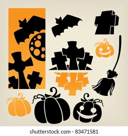 vector collection of halloween symbols