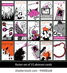 vector collection of hand drawn abstract cards