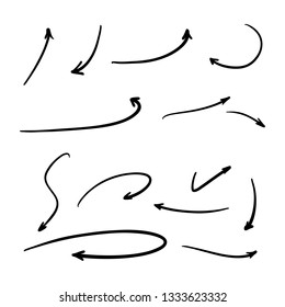 Vector collection of hand drawn arrows