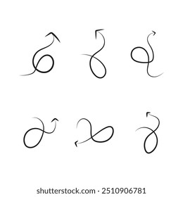 colección de Vector de flechas dibujadas a mano. flechas