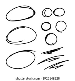 Vector collection of hand drawn black design elements.