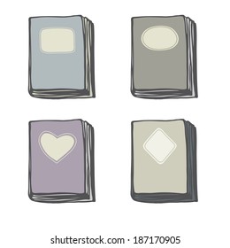 	vector collection of hand drawn books